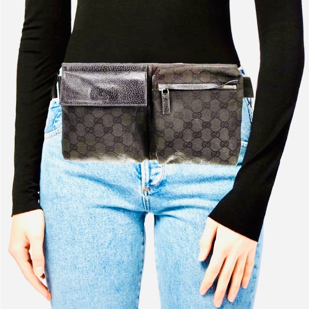 Gucci Black Monogram Belt Bag
